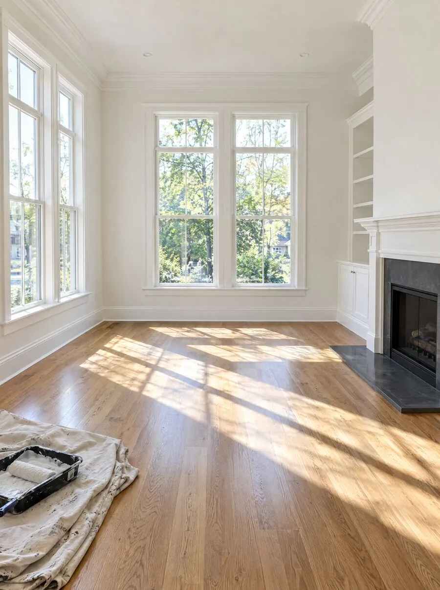 Bright living room after reconstruction