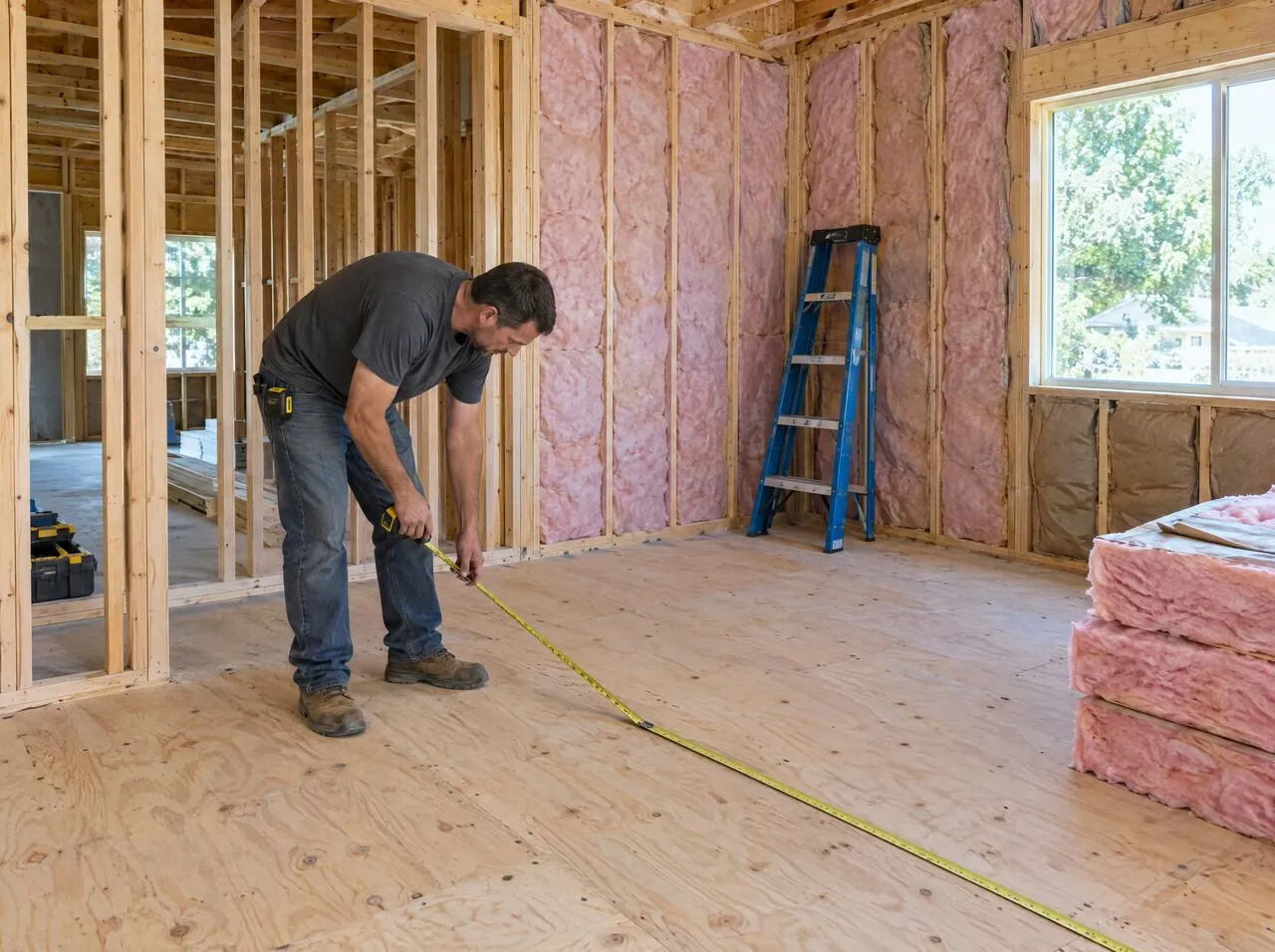 New framing, insulation and subfloor going back in